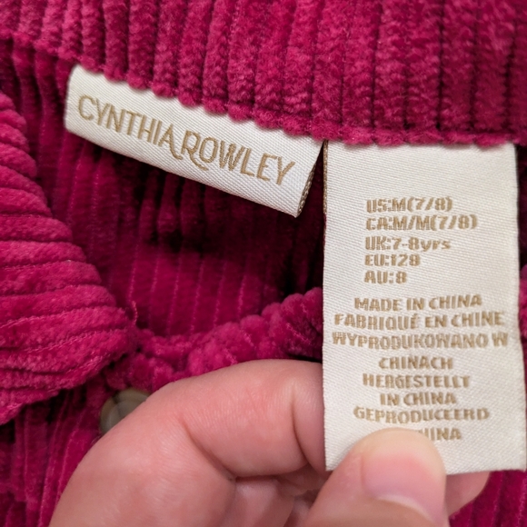 Cynthia Rowley Corduroy Pink Jacket - Picture 3 of 4